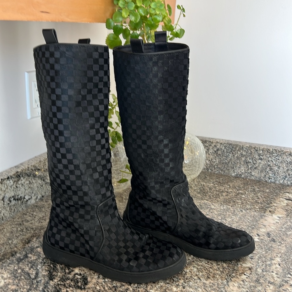 Louis Vuitton Calf Hair Damier Boots